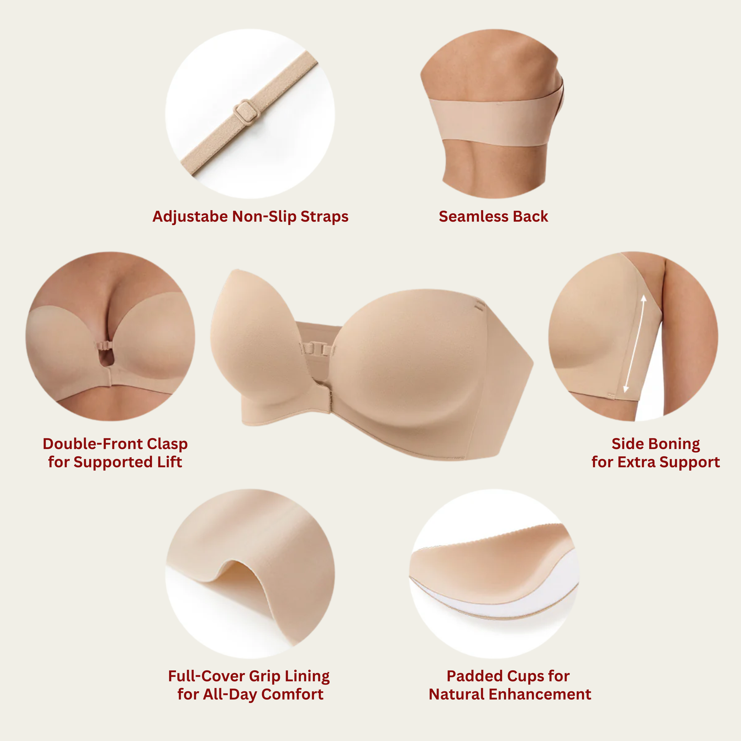 Remi™ Strapless Push Up Lift Bra